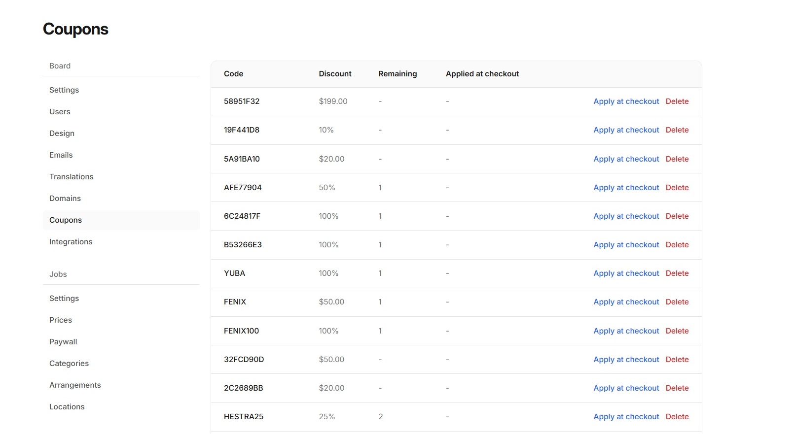 Coupon Codes screenshot