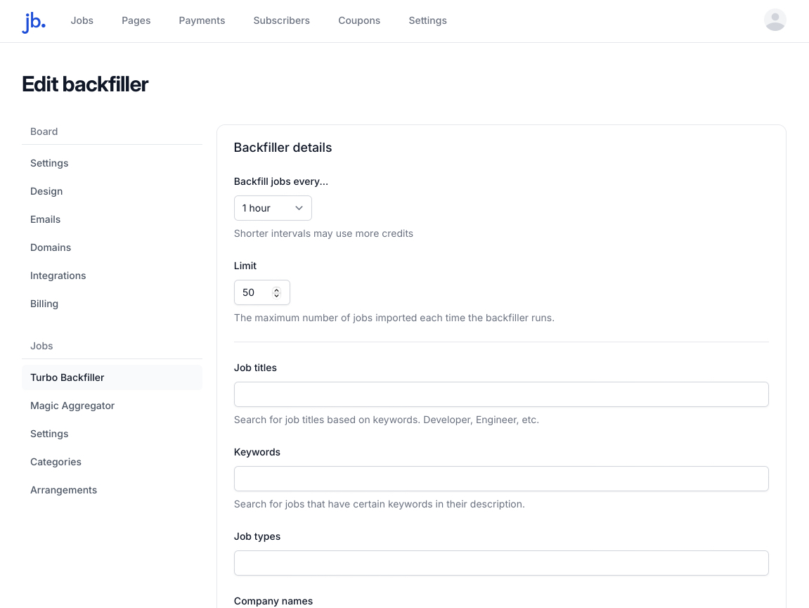 Job Backfiller screenshot